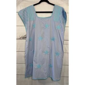 J.‎ Marie Size LG Dress Blue With Stars Short Sleeve Preppy Cute